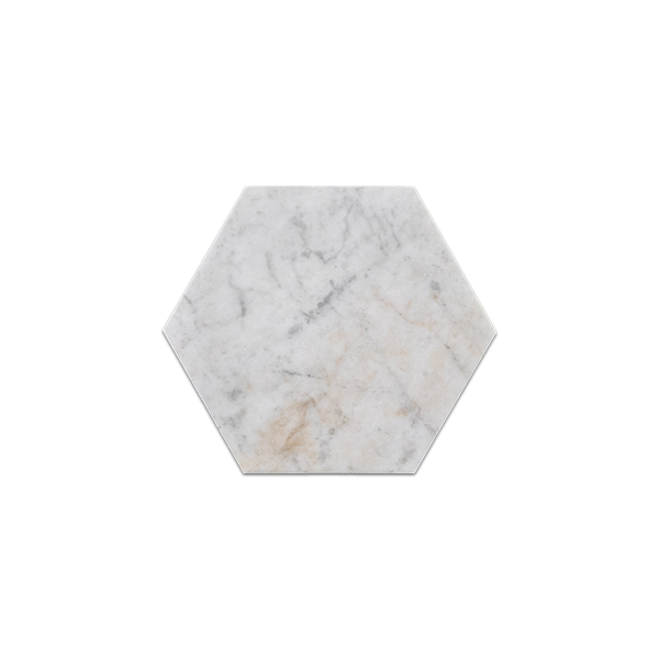 Loose Swatch - Bianco Oro 5" Hexagon Mosaic Honed