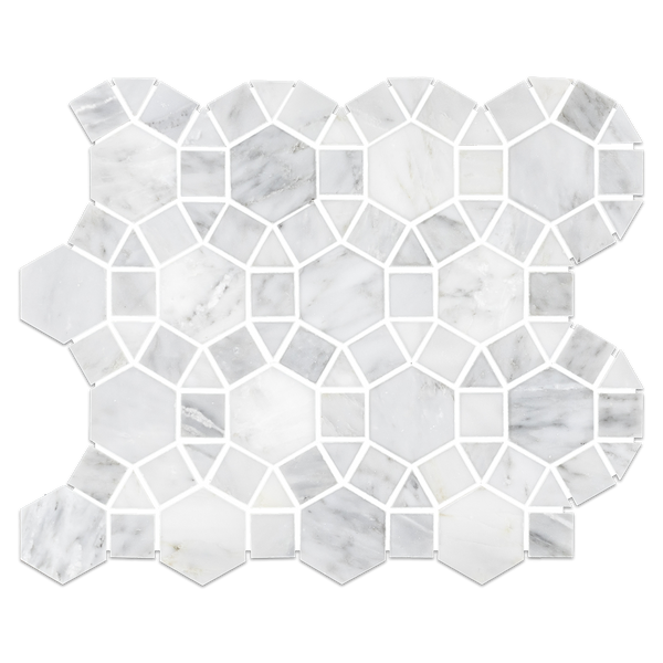 Pearl White Pin Wheel Mosaic Polished