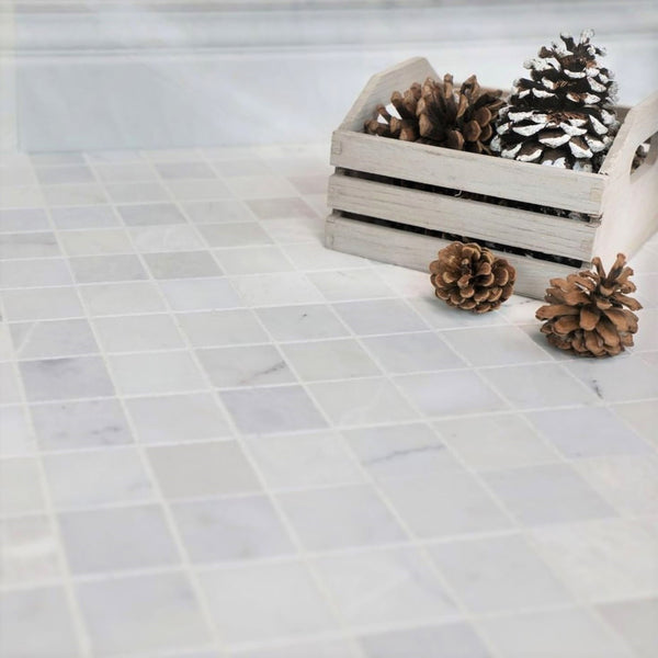 Pearl White 2" x 2" Square Mosaic Honed - Elon Tile & Stone