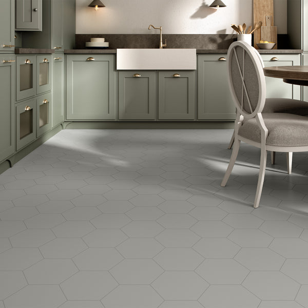 Versalles Grey 8" Hexagon Porcelain