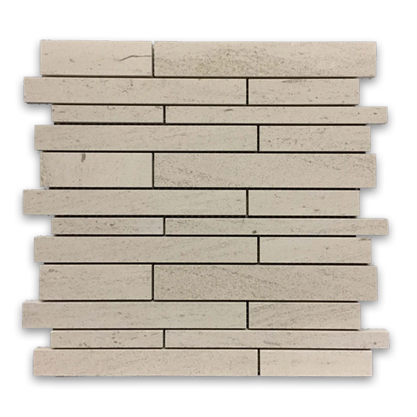 **LIMITED STOCK** Vague De Fleurs European Limestone Multiwidth Mosaic Honed - Elon Tile