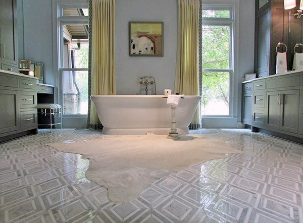 Light Carrara Jewel with White Thassos and Dark Carrara Polished (0.87 sf) - Elon Tile