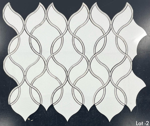 Crystal White Tulip with Carrara Waterjet Polished
