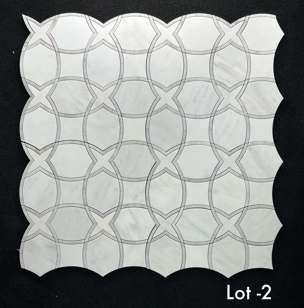 Pearl White Isola with Mystic Gray Waterjet Honed