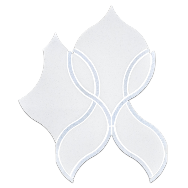 Crystal White Tulip with Light Blue Celeste Waterjet Polished