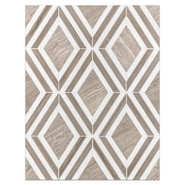 Beachwood Jewel with White Thassos and Driftwood Waterjet Honed & Polished Mixed
