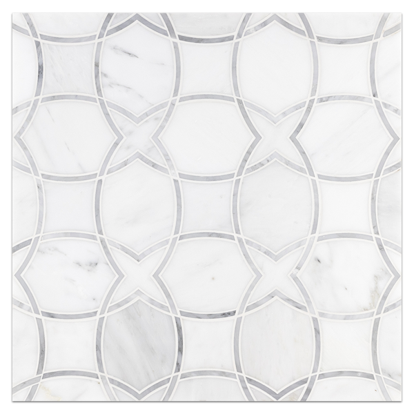 Pearl White Isola with Mystic Gray Waterjet Honed
