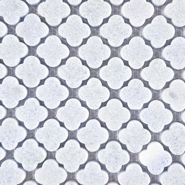 Blue Celeste Clover Mosaic Honed