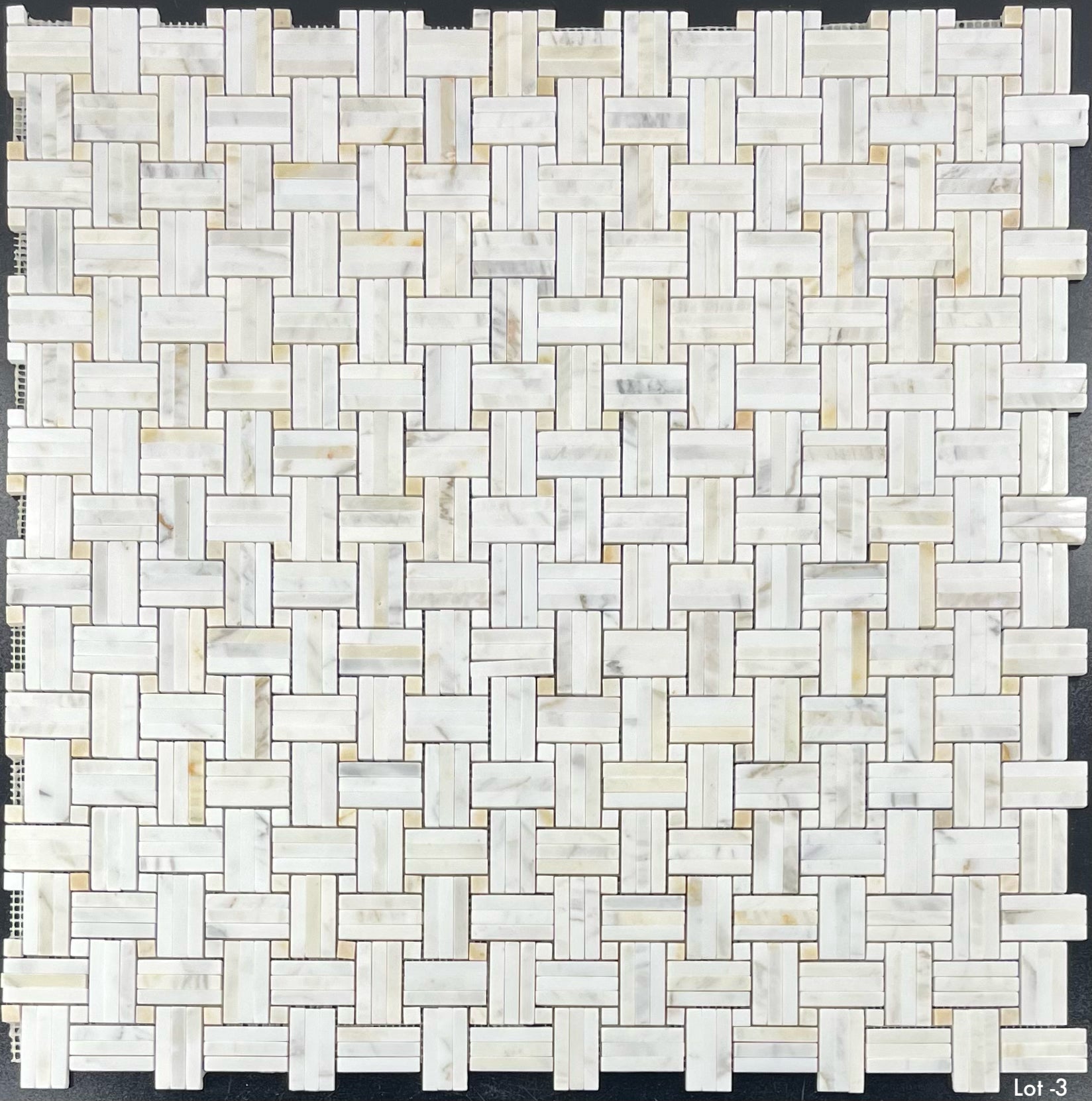 tia♡ Calacatta Gold Basketweave with 3/8