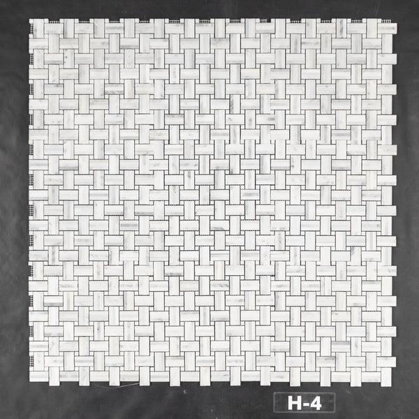 Tri-Weave blanco perla con mosaico de puntos blanco perla de 3/8" pulido