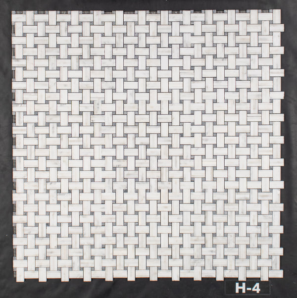 Tri-Weave blanco perla con mosaico de puntos gris Pacífico de 3/8" pulido
