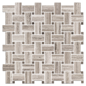 Beachwood Tri-Weave con mosaico de puntos Driftwood de 3/8