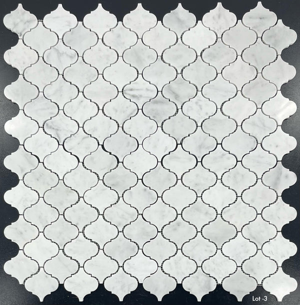 Bianco Carrara 3" Lantern Mosaic Polished