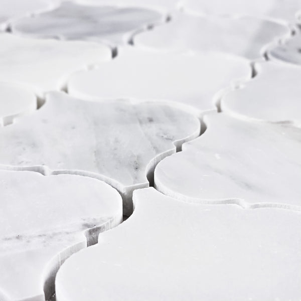 Pearl White 3" Lantern Mosaic Polished