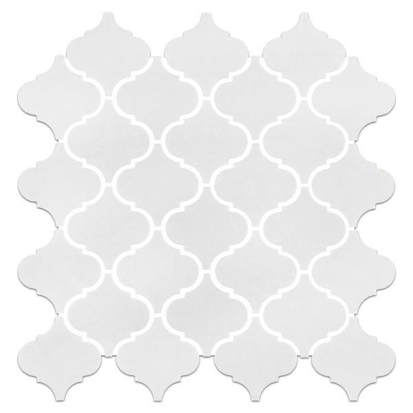 Mosaico de farol Thassos blanco de 3" pulido