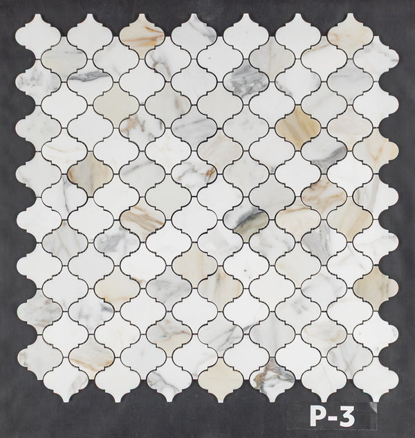 Calacatta Gold 3" Lantern Mosaic Polished