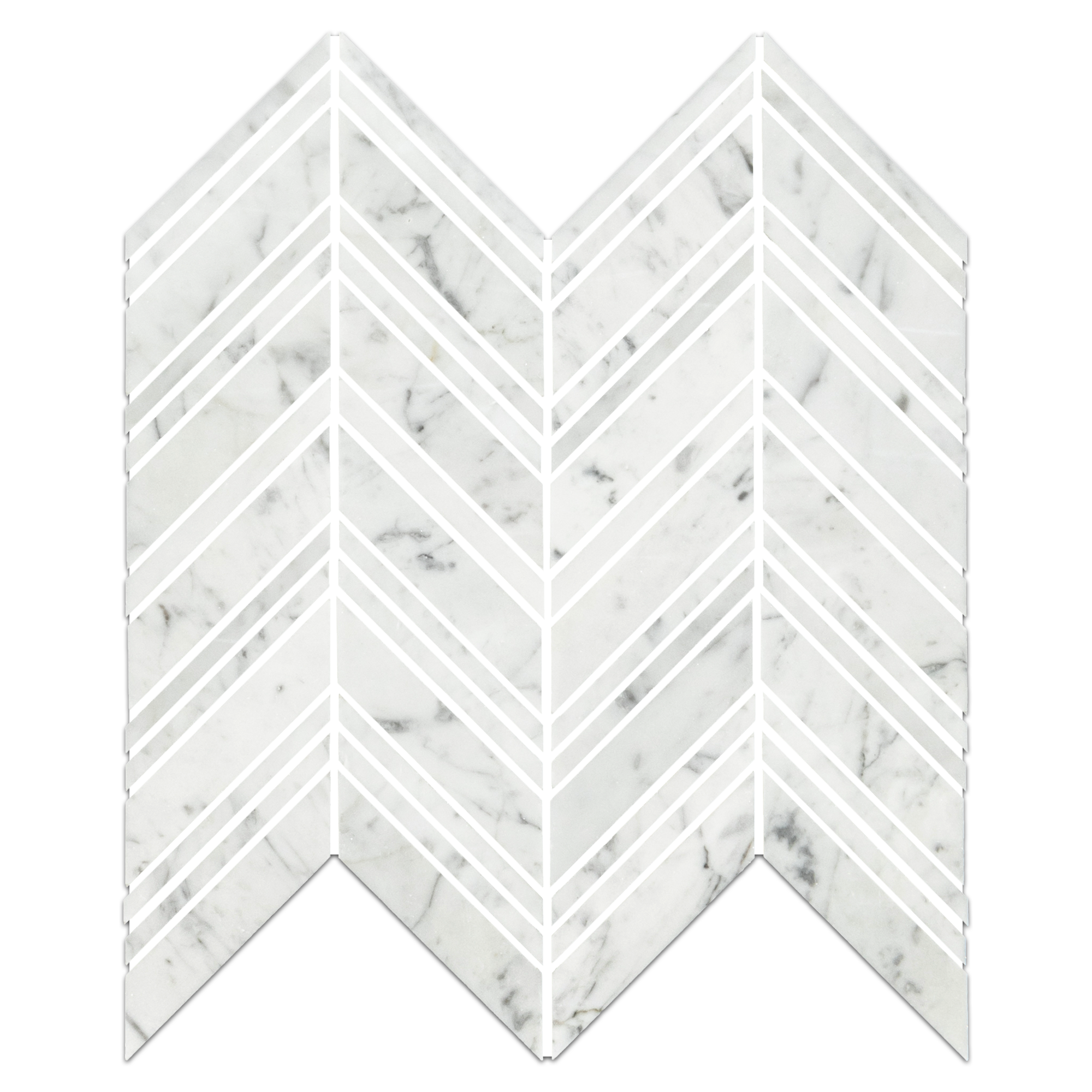 Bianco Carrara Chevron Mosaic Honed