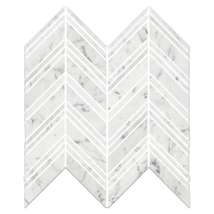 **STOCK LIMITADO** Bianco Carrara Chevron Mosaico Pulido