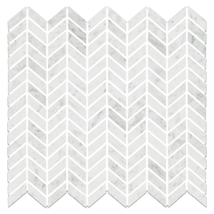 Bianco Carrara Petite Chevron Mosaic Honed