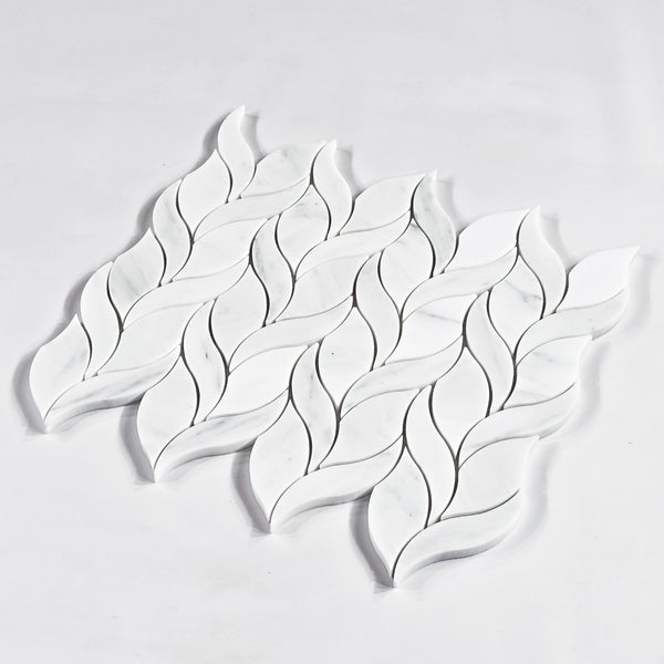 Pearl White Petal Mosaic Honed