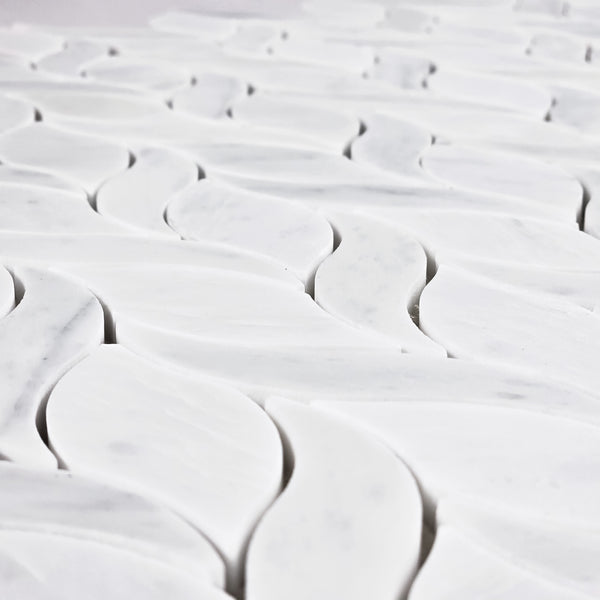 Pearl White Petal Mosaic Honed