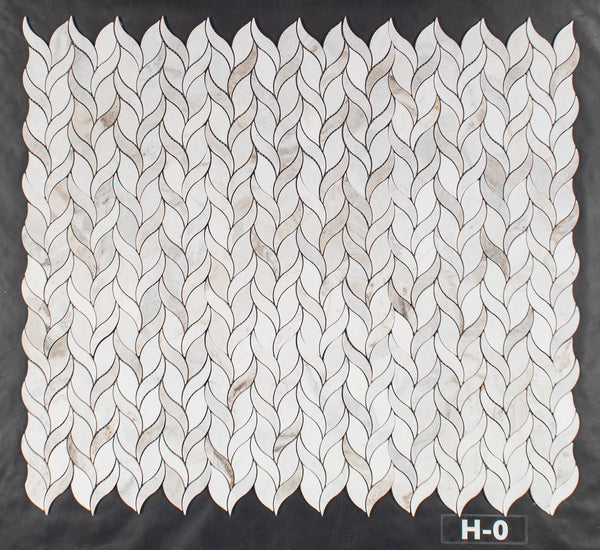 Bianco Oro Petal Mosaic Honed