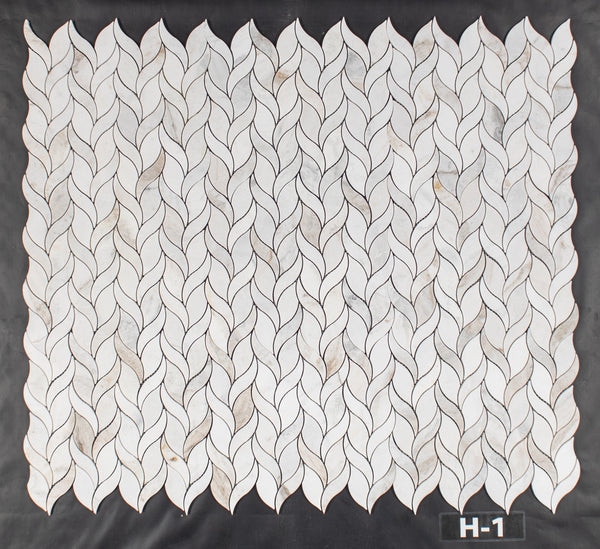 Bianco Oro Petal Mosaic Honed