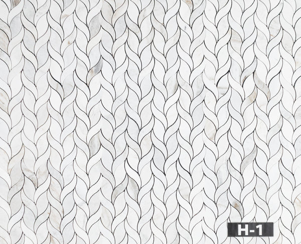 Bianco Oro Petal Mosaic Honed