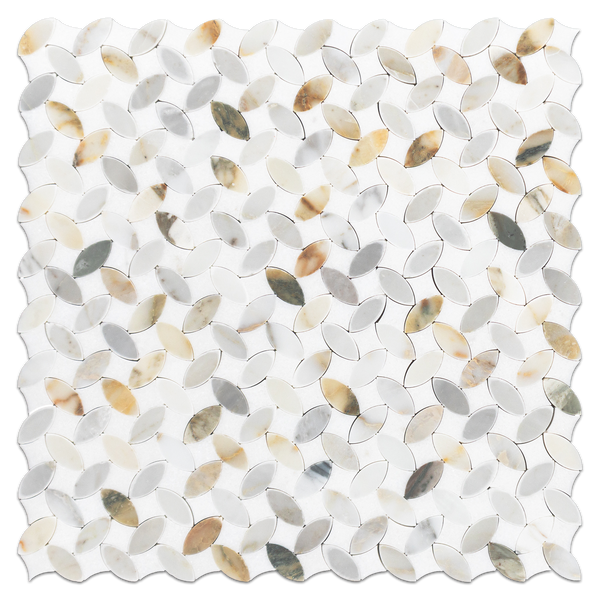 White Thassos & Calacatta Green Twilight Mosaic Honed