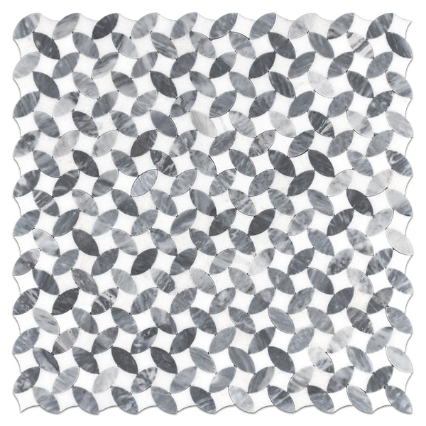 White Thassos & Bardiglio Nuvolato Twilight Mosaic Honed