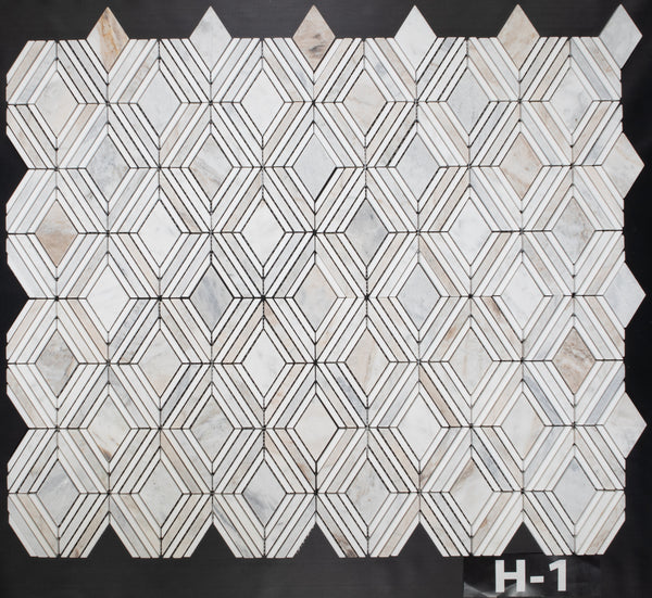 Bianco Oro Petite Jewel con mosaico Thassos blanco pulido