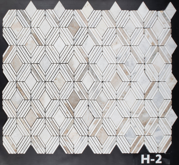 Bianco Oro Petite Jewel con mosaico Thassos blanco pulido