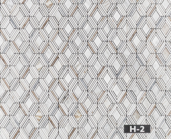 Bianco Oro Petite Jewel with White Thassos Mosaic Honed