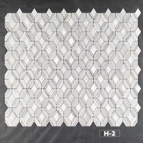 Bianco Oro Petite Jewel with White Thassos Mosaic Honed