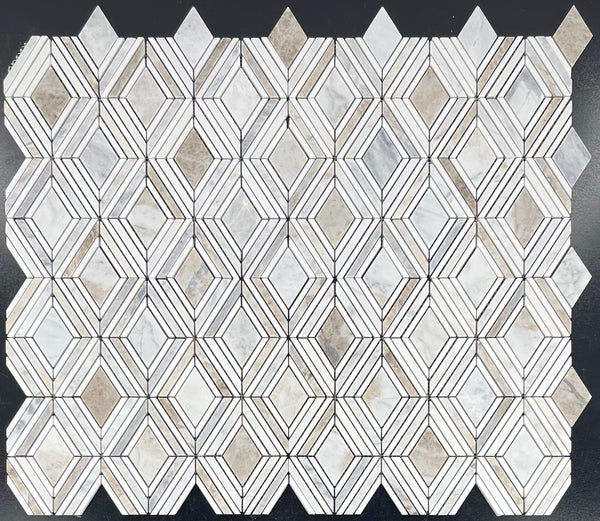 Bianco Oro Petite Jewel con mosaico Thassos blanco pulido