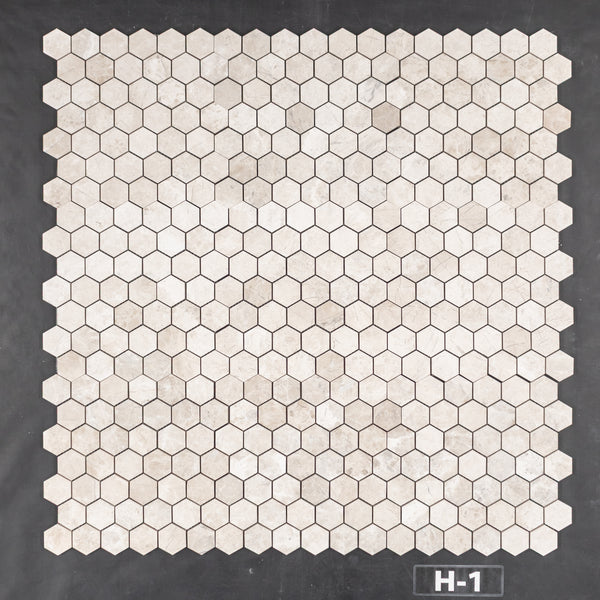 Vanilla Royale 2" Hexagon Mosaic Honed