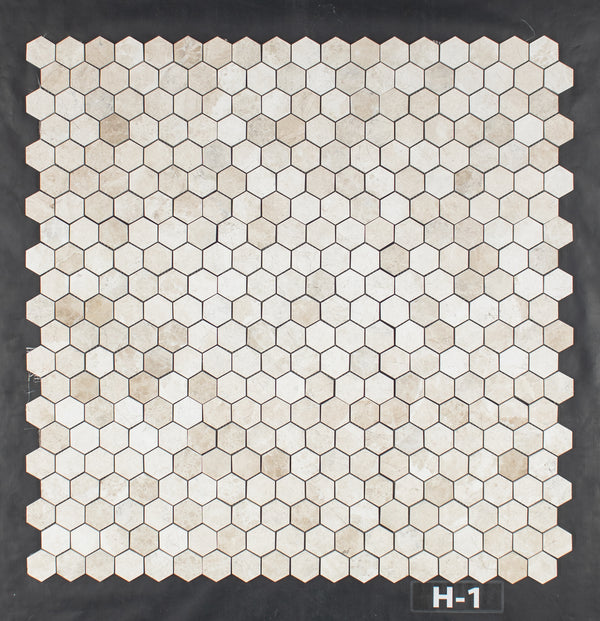 Vanilla Royale 2" Hexagon Mosaic Honed