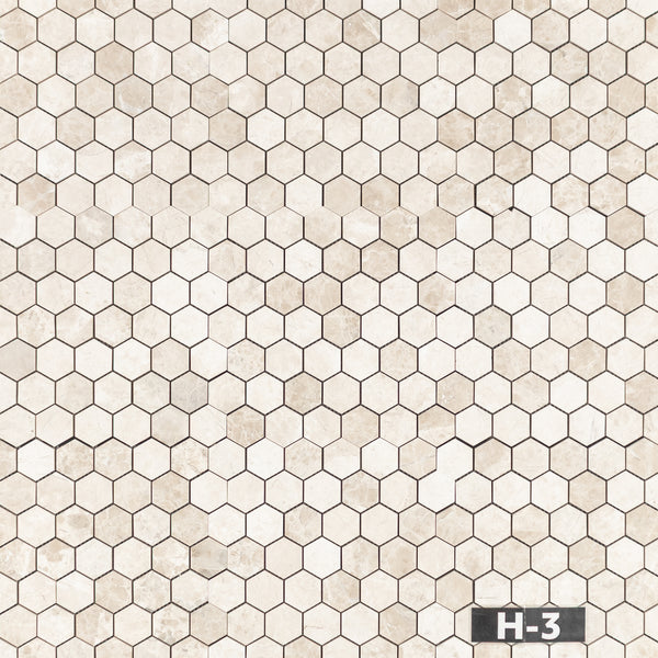 Vanilla Royale 2" Hexagon Mosaic Honed