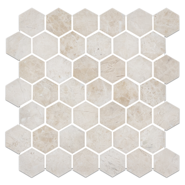 Vanilla Royale 2" Hexagon Mosaic Honed