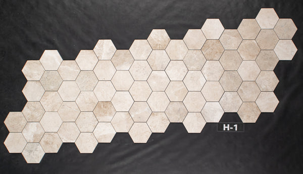 Vanilla Royale 5" Hexagon Mosaic Honed