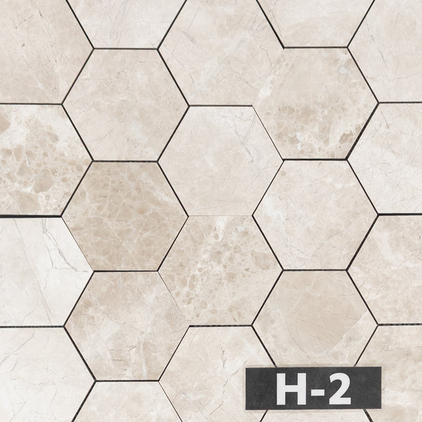 Vanilla Royale 5" Hexagon Mosaic Honed