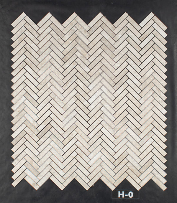 Vanilla Royale 1" x 4" Herringbone Mosaic Honed