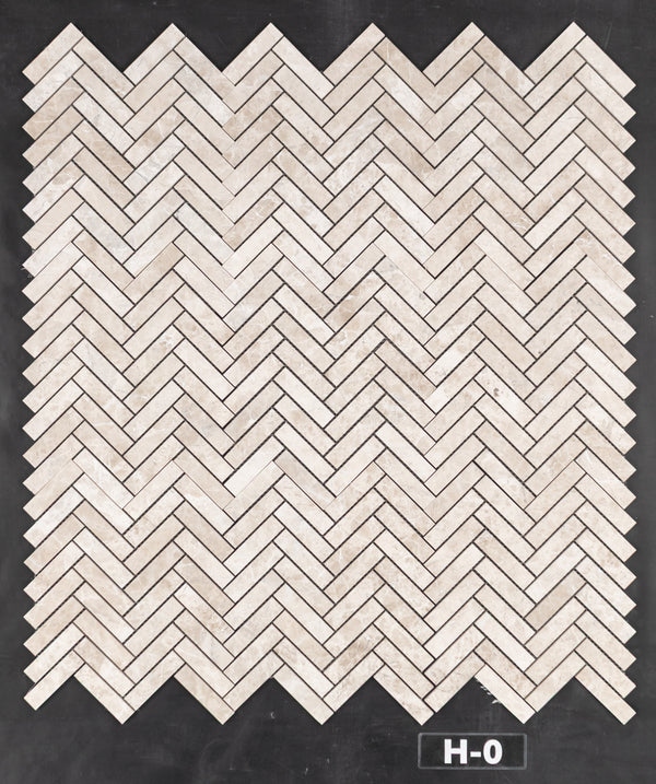 Vanilla Royale 1" x 4" Herringbone Mosaic Honed