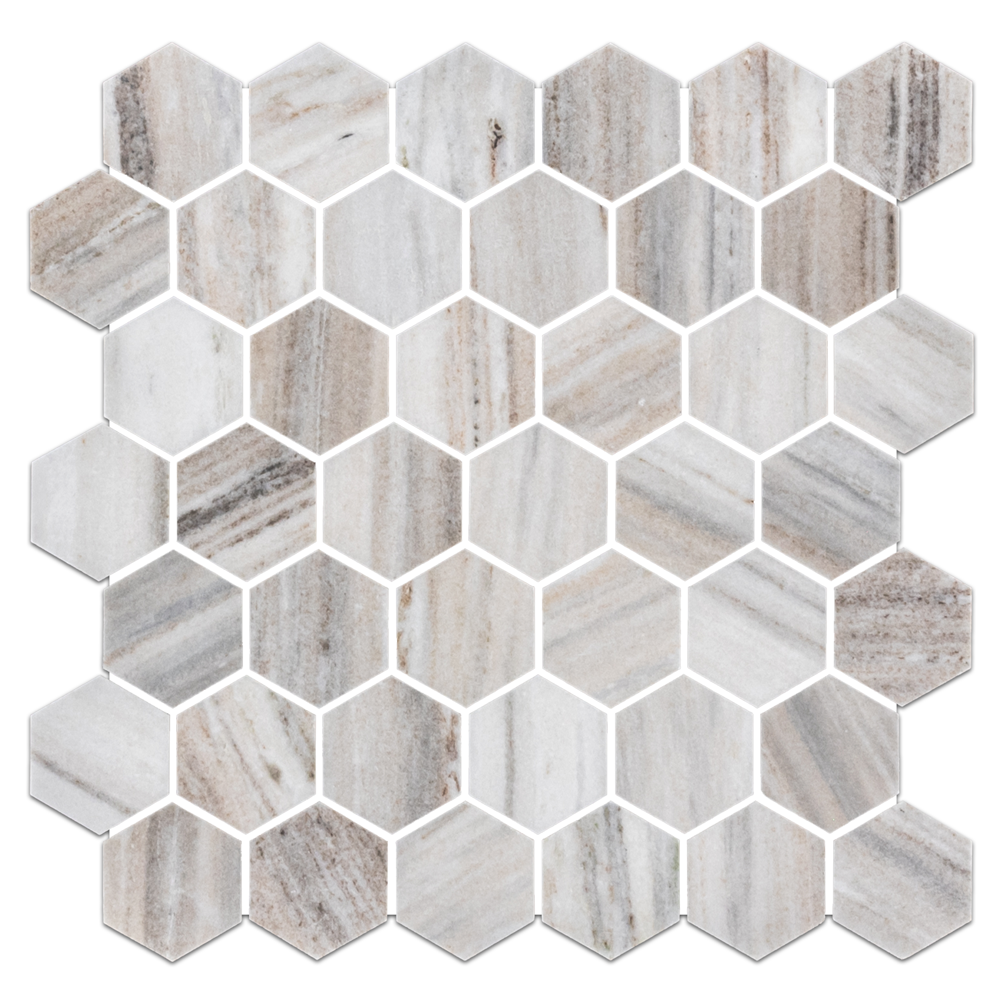 Cinnamon Beige 2" Hexagon Mosaic Honed