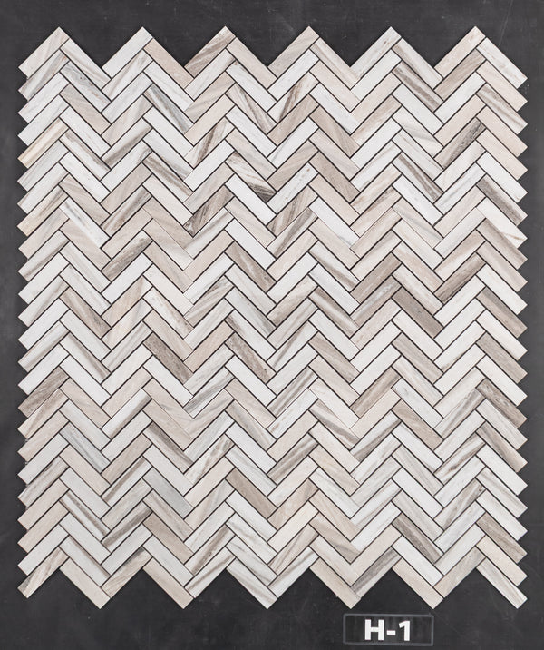 Cinnamon Beige 1" x 4" Herringbone Mosaic Honed