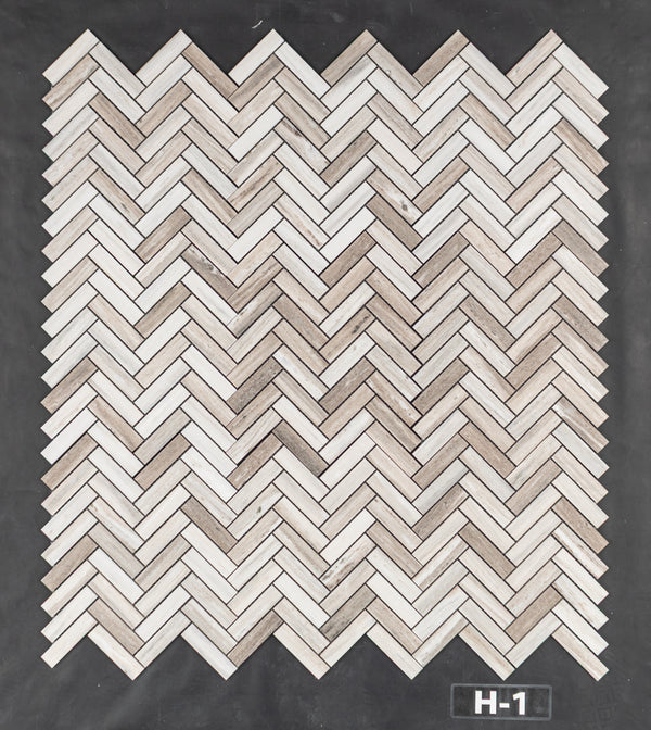 Cinnamon Beige 1" x 4" Herringbone Mosaic Honed