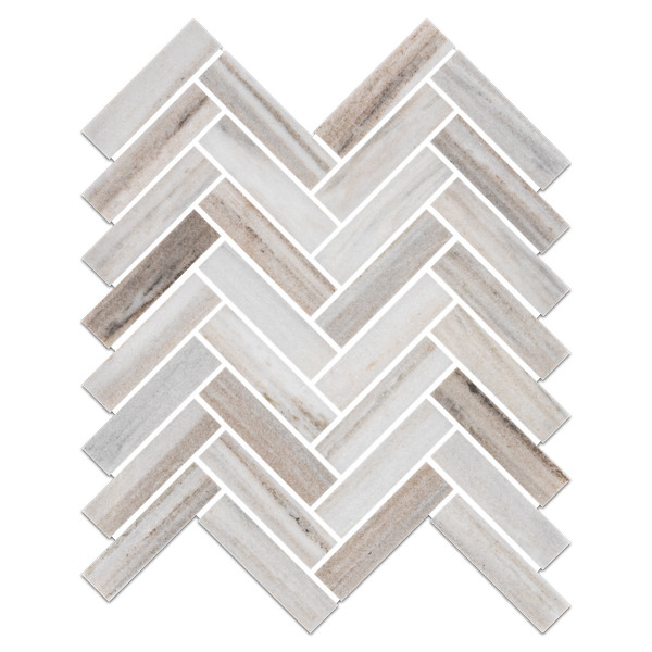 Cinnamon Beige 1" x 4" Herringbone Mosaic Honed