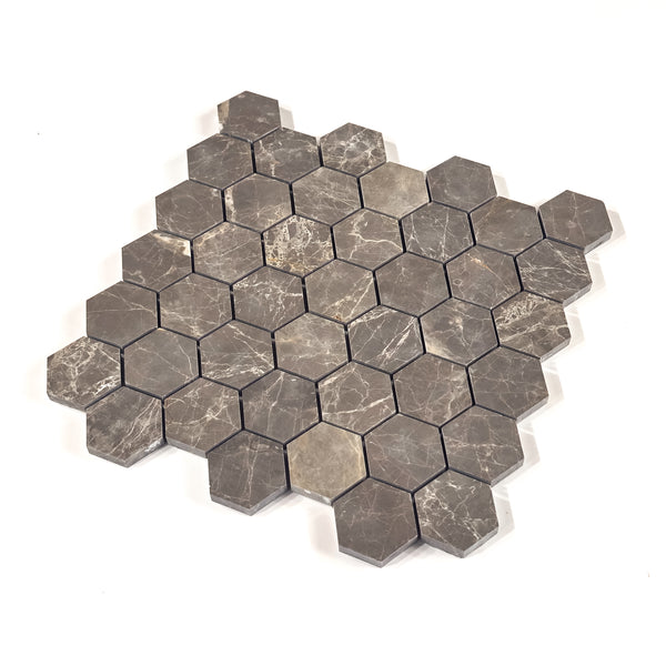 Espresso 2" Hexagon Mosaic Honed
