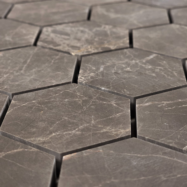 Espresso 2" Hexagon Mosaic Honed