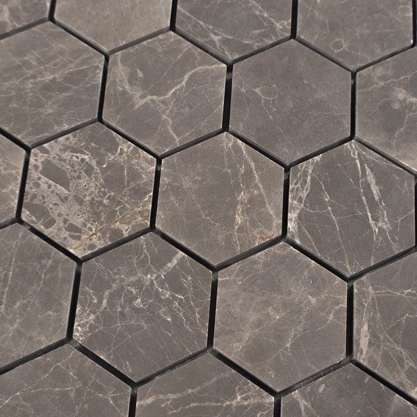 Espresso 2" Hexagon Mosaic Honed